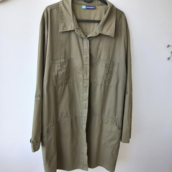 Penningtons Jackets & Blazers - Penningtons Plus Women's Embroidered Olive Green Shirt/Jacket Size 24 =2X